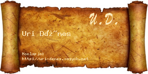 Uri Dénes névjegykártya